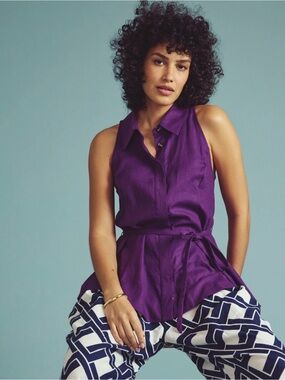 Universal Standard Adelaide Sleeveless Linen Shirt